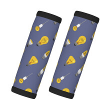 2 Pcs Luggage Handle Wraps - Blue Light Bulb Pattern Suitcase Tags, Luggage Handle Covers, Travel Essentials (Compatible with)