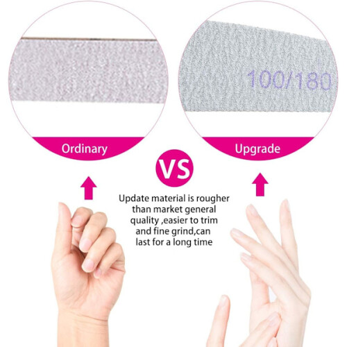 16pcs Double Sided Nail Files - 100/180 Grit Washable 1