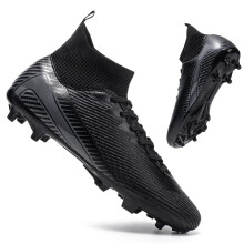 (7066C-hei, 38) Men's Football Shoes Soccer Cleats - Breathable Futsal Shoes High-Performance Sport Footwear