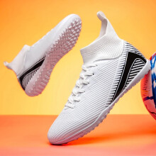 (7066S-bai, 41) Men's Football Shoes Soccer Cleats - Breathable Futsal Shoes High-Performance Sport Footwear