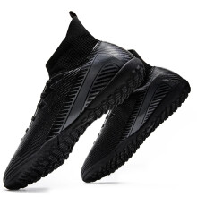 (7066S-hei, 39) Men's Football Shoes Soccer Cleats - Breathable Futsal Shoes High-Performance Sport Footwear