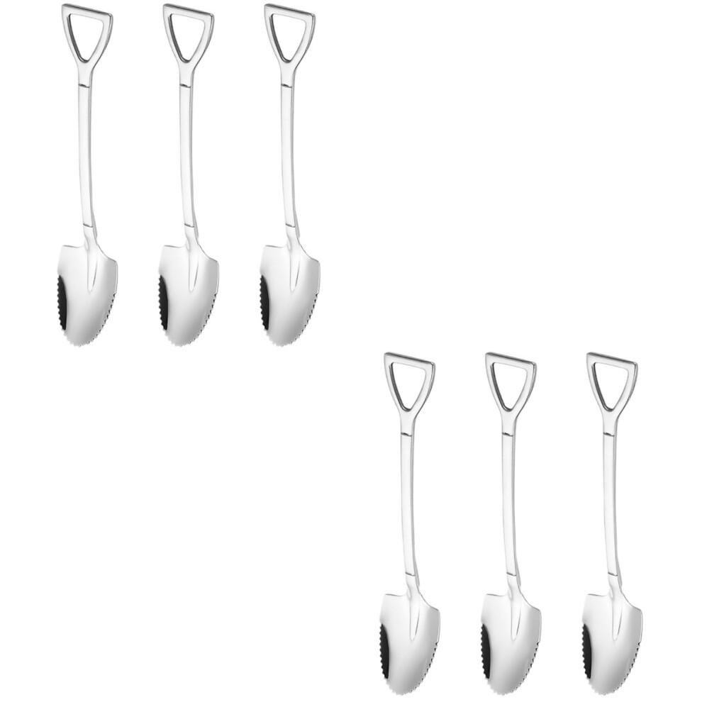 6 Pcs Flatware Baby Spoon Pear Scraping Spoons Stainless Steel Scraper Scrape Mud 304 Stainless Steel