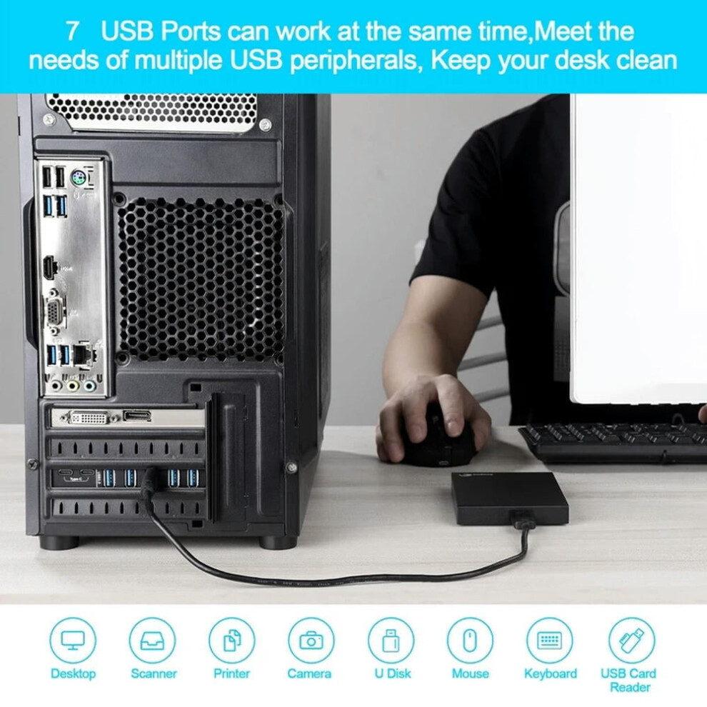 For Pcie Usb3.0 Card 7-Port Expansion Card Pci Express Usb Add In Card Without Additional Power Cables For Desktop Computer 9389440528178