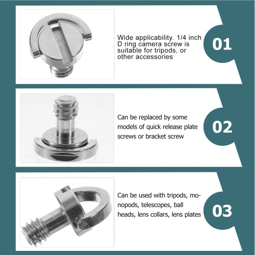 10 Pcs Camera Tripod 1/4 Mount Screw Ring Accessories Monopod 2