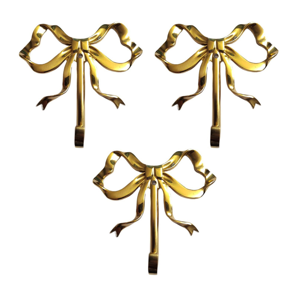 Cuticate 3Pc Butterfly Knot Wall Hooks, Metal Art Wall Mounted Hooks For Living Room, Restaurant, Entrance, Farmhouse, 9.3X9x2cm 9389440529731