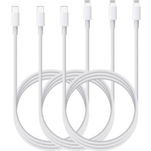 3x Usb-c to Lightning cable (1 m) with MFI certified White
