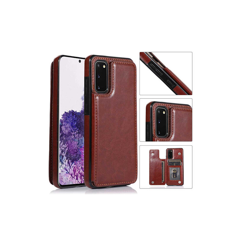 Compatible With Samsung Galaxy S20 - Practical Case With Card Slot (Nkobee) Brown 9389440529533