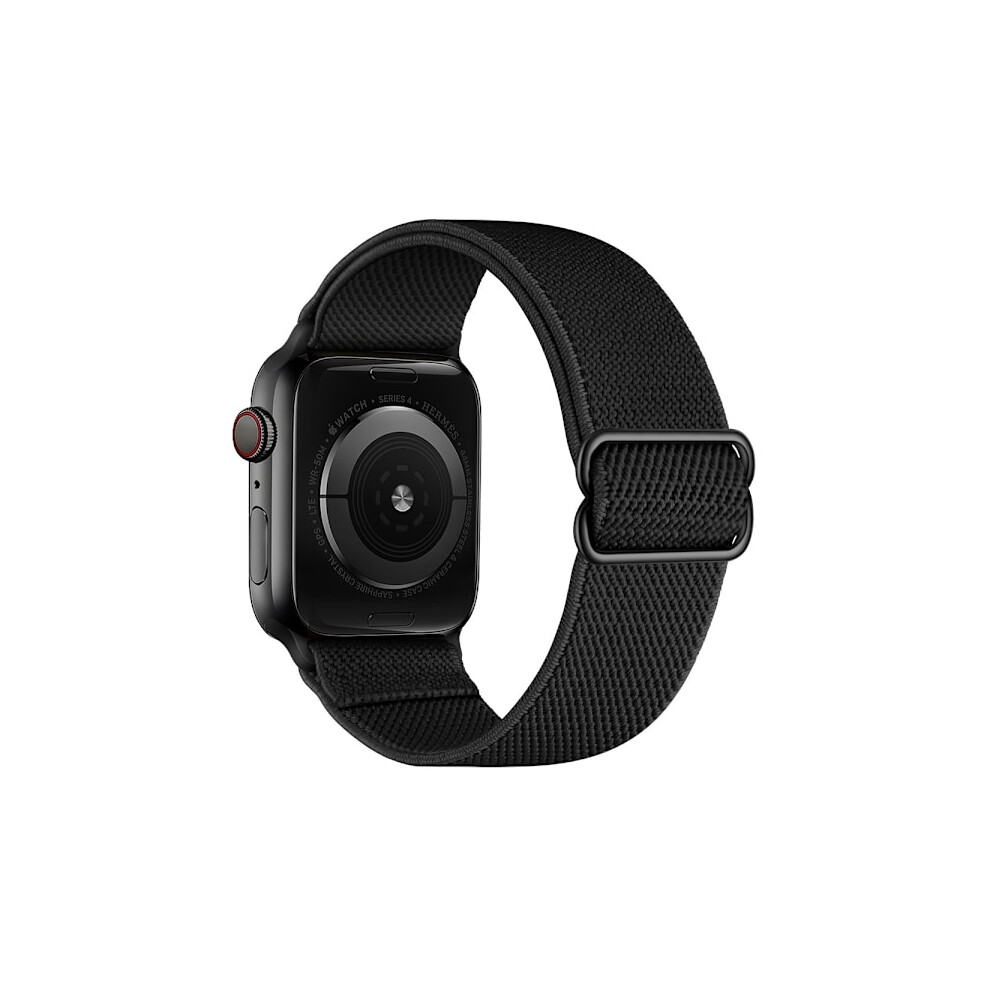 Nylon Strap Adjustable Compatible With Apple Watchwith Apple Watch 42/44/45/49 Mm Black 9389440529489