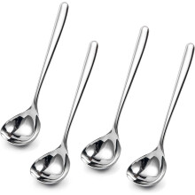 2Pcs/ 4Pcs Soup Ladle Sauce Ladle 304 Stainless Steel Small Serving Ladle Gravy Soup Spoon Ladle - 8 Inches