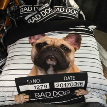 Duvet Covers Animal Dog White Stripes Three Pieces 3D Printed Bedding Set Microfiber Quilt Cover Set with 2 Pillowcases Zipper Closure