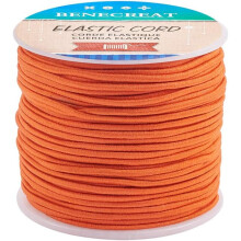 2mm 55 Yards Elastic Cord Beading Stretch Thread Fabric Crafting Cord for Jewelry Craft Making (DarkOrange)