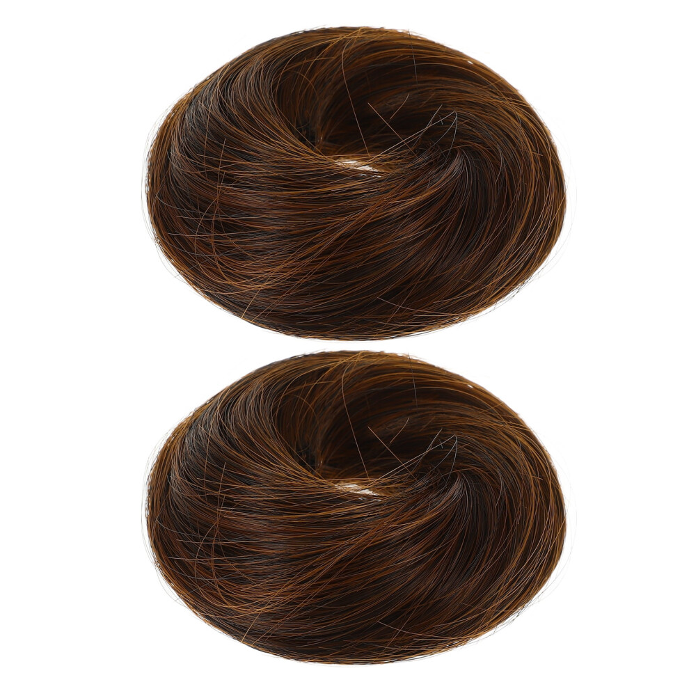 Unisex 2 Pcs Ball Head Wig Ring Wigs Updo Hair Extension Rings Bun Maker Buns Ponytail