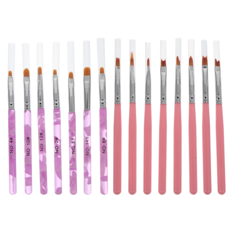 15 Pcs Xmas Gifts Painted Nail Brush Nails Pen Nylon Wool