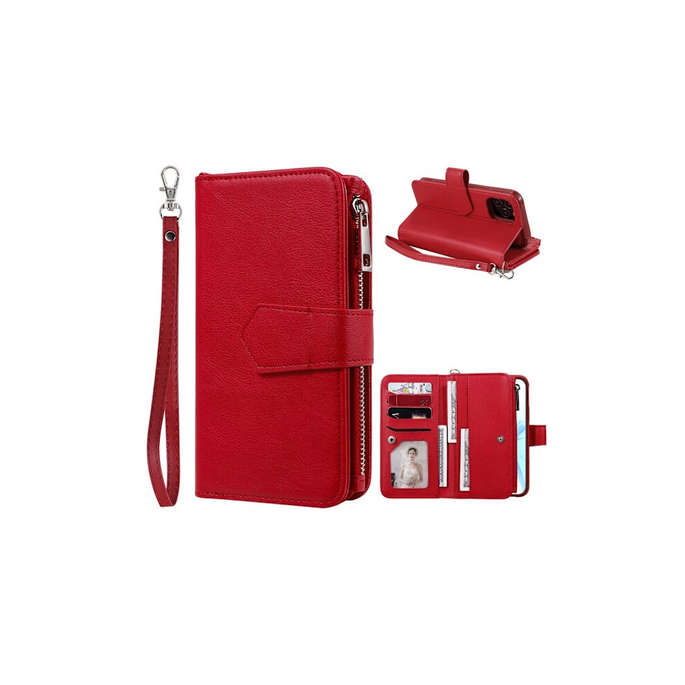 Compatible With Iphone 12 / 12 Pro - 2In1 Magnet Case / Wallet Case - Red 9389440617773