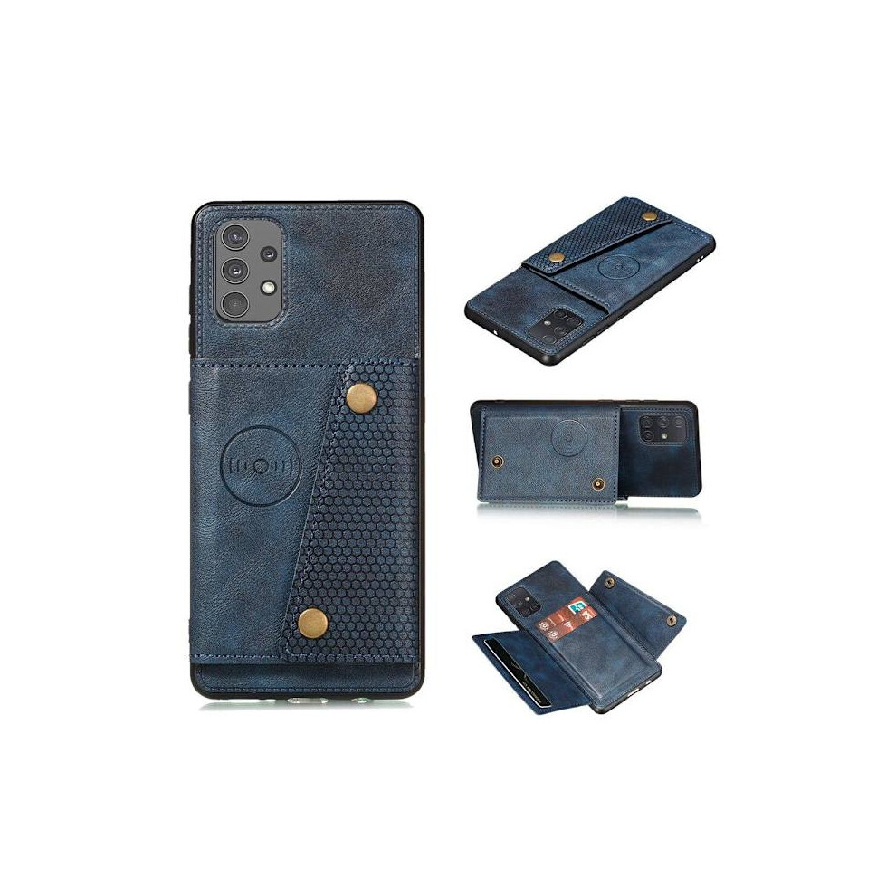 Compatible With Samsung Galaxy A32 - Practical Stylish Case With Card Holder Dark Blue 9389440617629