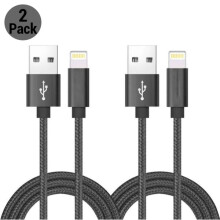 2-Pack 2 meter Lightning compatible with iPhone Charging Cable Black