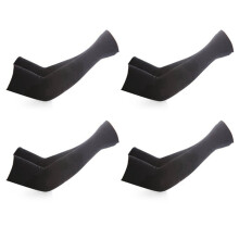 4 Pairs Unisex Arm Cooling Sleeves UV Protection Arm Sleeves for Men&Women,for Running, Cycling, Hiking, Golf(Black)