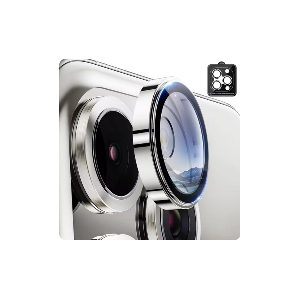 2-Pack Compatible With Iphone 16 Pro Camera Lens Protector Tempered Glass - Titanium Silver 9389440617858