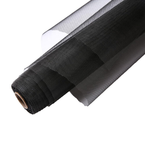 Fireproof Window Screen Replacement Mesh Roll, Cuttable Mosquito Net for Windows and Doors, Black 130x100cm