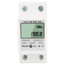 Elektroniczny licznik kWh z wyświetlaczem cyfrowym LCD, 10–40 A, wysokowydajny, jednofazowy licznik energii na szynę DIN z wyświetlaczem LED
