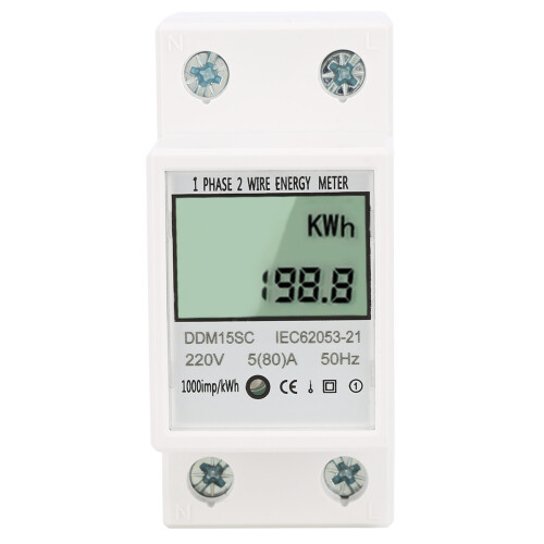 Ηλεκτρονικός μετρητής kWh LCD ψηφιακής οθόνης 10 έως 40A υψηλής απόδοσης μονοφασικός