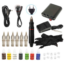 Kit per macchinetta per tatuaggi per artisti, penna per tatuaggi wireless con motore coreless, aghi a cartuccia, voltaggio regolabile, forniture