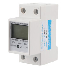 Compteur d'énergie électronique kWh avec affichage numérique LCD, 10 à 40 A, monophasé, haute performance, sur rail DIN, avec affichage LED pour