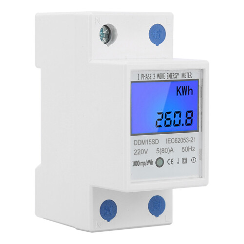Ηλεκτρονικός μετρητής kWh LCD ψηφιακής οθόνης 10 έως 40A υψηλής απόδοσης μονοφασικός 1