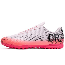 (7007 Broken nail pink, 40) Professional Futsal Shoes High Top IC Indoor Soccer Sneakers Anti-Slip Wear-Resistant Flat Sole Training Shoes