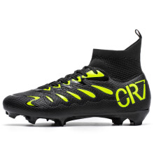 (7001 long nails black, 45) Professional Futsal Shoes High Top IC Indoor Soccer Sneakers Anti-Slip Wear-Resistant Flat Sole Training Shoes