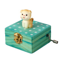 Geschenkverpackte Mini-Spieluhr aus Holz mit Handkurbel, Spieluhr mit Handkurbelmechanismus für Frauen und Mädchen zum Geburtstag, Valentinstag,