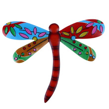 Decorazione murale a forma di libellula in metallo Guangmc per casa e giardino - Rossa