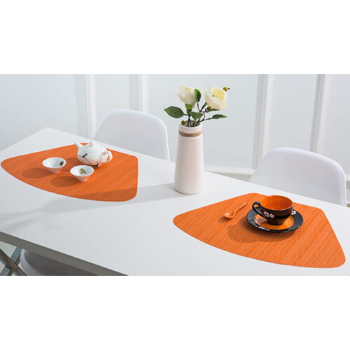 Σουπλά LINLIN Wedge, 4 τεμάχια πλενόμενα σουπλά PVC σε σχήμα ανεμιστήρα για τραπεζαρία, 1