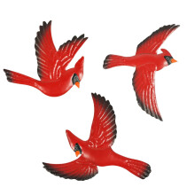 Set di 3 statuette di uccelli in ferro battuto da appendere alla parete, ideali per decorazioni nuziali, camerette e altri eventi.