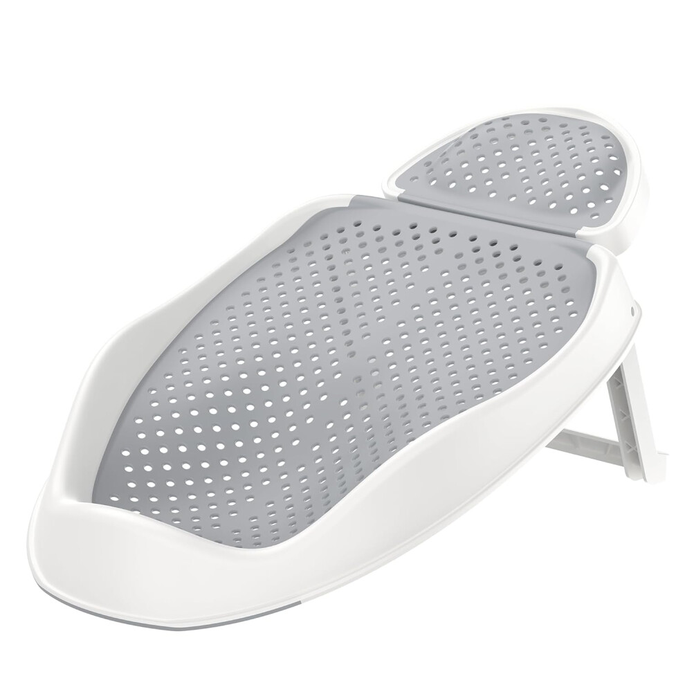 Foldable Baby Bathtub Support, Ergonomic Mesh Infant Bathtub, Portable Baby Bath Tub For Newborn Babies 0-6 Months, Grey