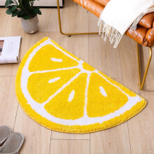 Ranliy Fruits Shaped Plush Rug, Lemon Cherry Shaped Absorption Non-Slip Floor Rug for Bedroom Bathroom Home Entrance Kitchen Kid's Room