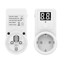 Amaire Taispeána Dhá Dhigit Soicéad Ama Uilíoch AE Lasc Comhaireamh Síos Digiteach Leictreonach Uirlisí Cistine Amaire Meicniúil 220-240V