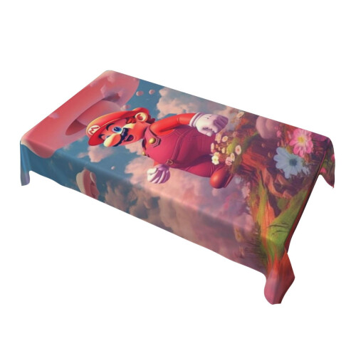Mario Rectangular Tablecloth Water Resistance Antiwrinkle Spillproof Soft Fabric Table Cloth 60"X90" 2