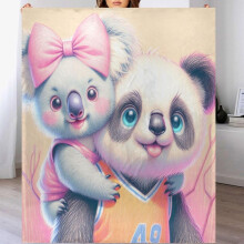Filt för soffa 50x60 tum, söt koala panda mjuk mysig flanellfleece, lätt varm fluffig filt för säng soffa fåtölj