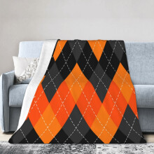 Halloween Argyle-rutigt skotsk burflanellfilt Rolig ultramjuk mikrofilt varm fleecefilt intressant present 50"x40"