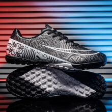 (Silver, 36) High Top Futsal Shoes Indoor Flat Sole Soccer Sneakers Professional Training Athletic Shoes for Men Women