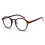 Óculos retrô redondos ovais com lentes marrons transparentes, sem grau. 1