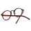 Óculos retrô redondos ovais com lentes marrons transparentes, sem grau. 3