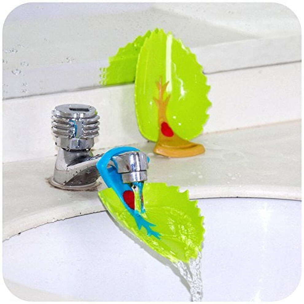 WOVTE Faucet Cover Leaf Design Safety Faucet Extender For Children Toddler Kids Hand Washing Baby Kids Hand Wash Helper Bathroom Sink(2PCS/Pack)
