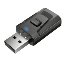Blue Tooth USB Adapter BT 5.0 Wireless Adapter, Transmitter Receiver Button Control Blue Tooth USB for TV, computer, car, projector and speakers.