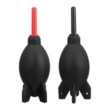 Set di 6 spolverini ad aria compressa per la pulizia delle lenti della fotocamera, colore rosso, con bolle di sapone.