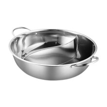 Esquirla Shabu Shabu Topf mit Trennwand, Mandarin-Enten-Topf, Küchenutensil, Doppelgeschmacks-Hotpot, Kochtopf für Partys und Zuhause, 30 cm