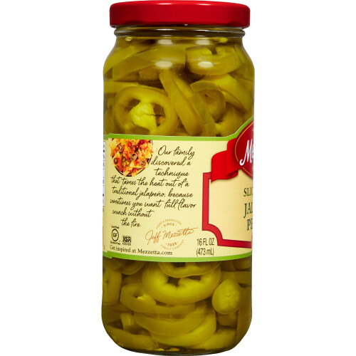 Piobair Jalapeño Slisnithe Mezzetta Tamed, próca 16 fl oz 1