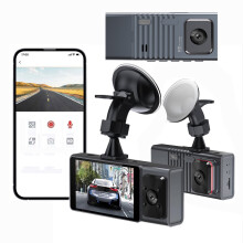 ESULOMP Dash Cam1080P FHD WiFi Car Camera, Dual Lens, Night Vision, G-Sensor, Loop Recording, APP Control, Compatible with iOS/Android