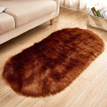 Apmemiss Christmas Blanket Clearance Oval Faux Sheepskin Rug, 15.7 x 23.6 inch - Compatible with holiday decor, soft faux fur blanket for bed, living